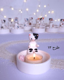 جاشمعی گربه سرمایی سرامیکی با یک گربه